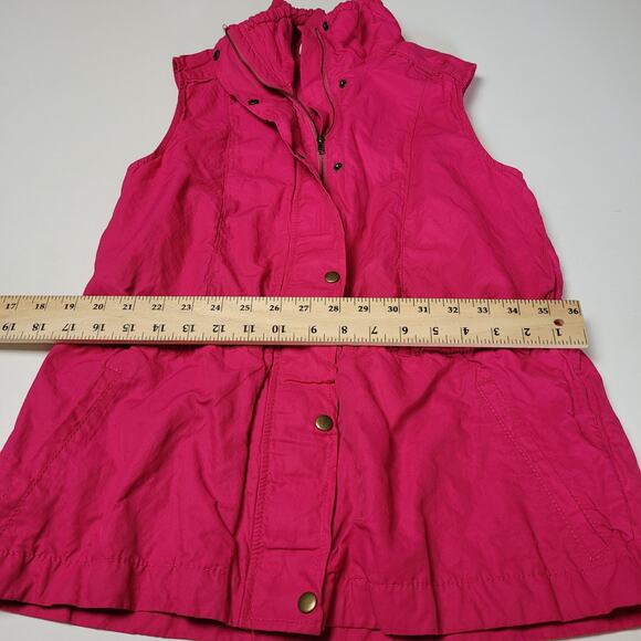 Coldwater Creek Women Sleeveless Full Zip Snap Button Vest Collared Pink Size S - Picture 8 of 14